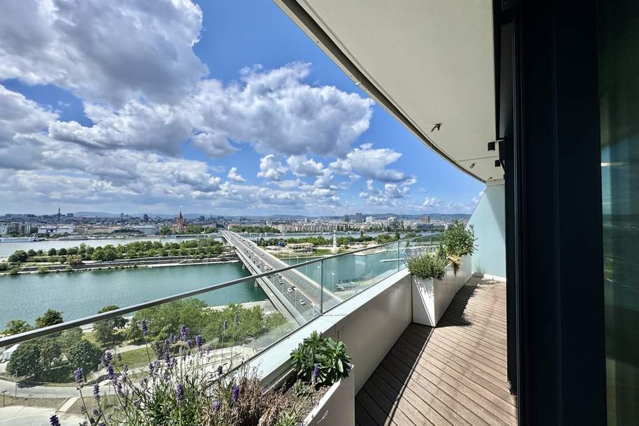 NEU! Doorman, Gym, Pool, div. Lounges UND den schönsten Ausblick auf Stephansdom, Prater & Neue Donau, Wohnung-miete, 2.600,00,€, 1220 Wien 22., Donaustadt