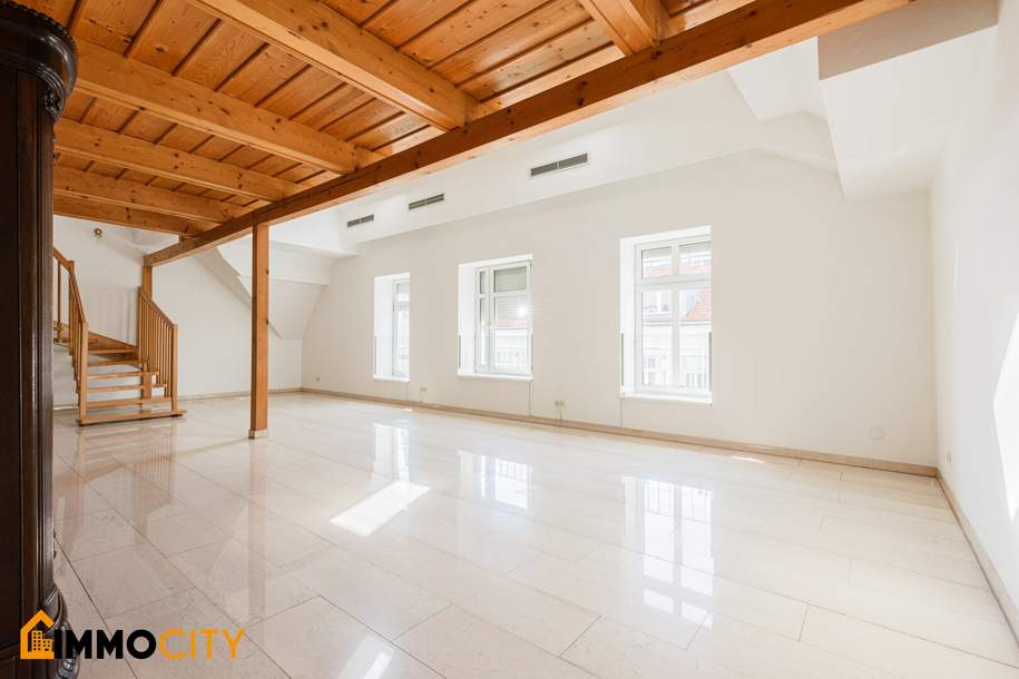 Dachgeschosswohnung (225 m²) + Dachterrasse (54 m²) in der Albertgasse 6, 1080 Wien, Wohnung-miete, 3.490,00,€, 1080 Wien 8., Josefstadt