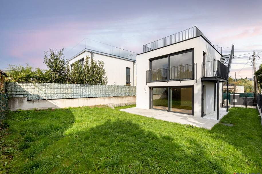 MINI VILLA AM HACKENBERG MIT CA. 37m² DACHTERRASSE UND IMPOSANTEM WEITBLICK AUF DIE CITY - EIGENGRUND IM KLEINGARTEN - GANZJÄHRIG BEWOHNBAR, Haus-kauf, 849.000,€, 1190 Wien 19., Döbling