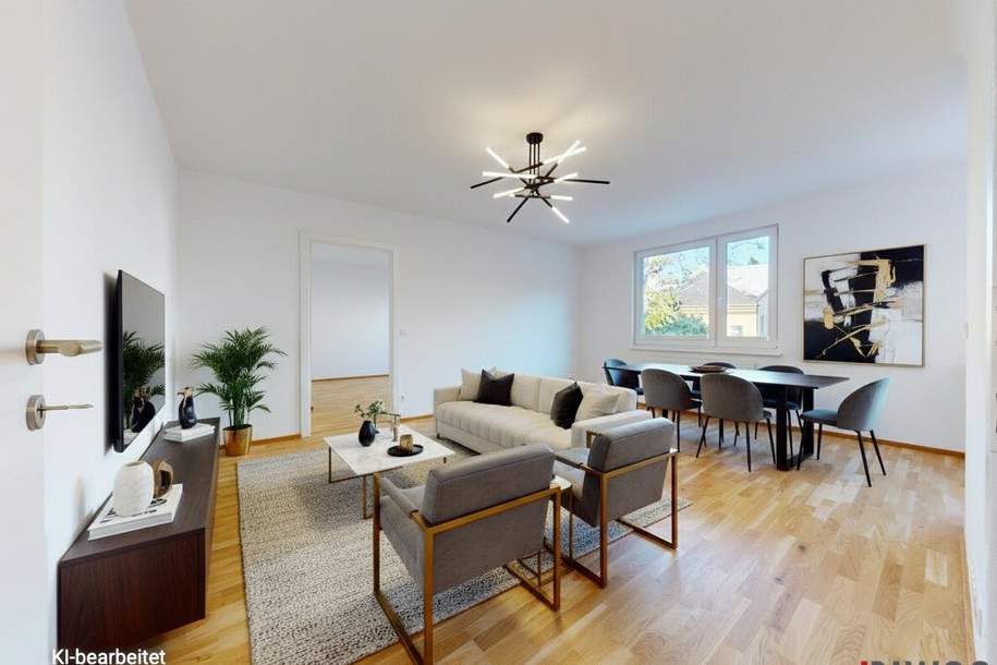 ERSTBEZUG nach Sanierung I Großzügige 2 Zimmer Wohnung mit Ausblick ins Grüne I inkl. Tischlerküche mit Siemens Geräten I Alte Donau Nähe, Wohnung-kauf, 299.000,€, 1210 Wien 21., Floridsdorf