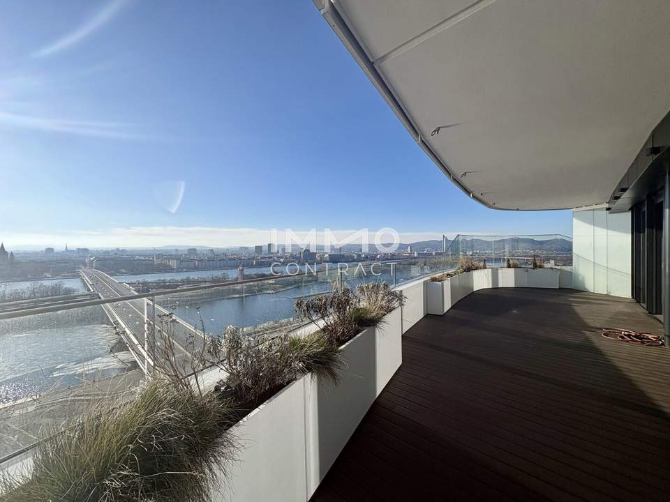 Ganz viel Balkon &amp; ganz Wien im Blick (Gym, Pool, Sauna, Doorman uvm): Neubau-Erstbezug DANUBEFLATS