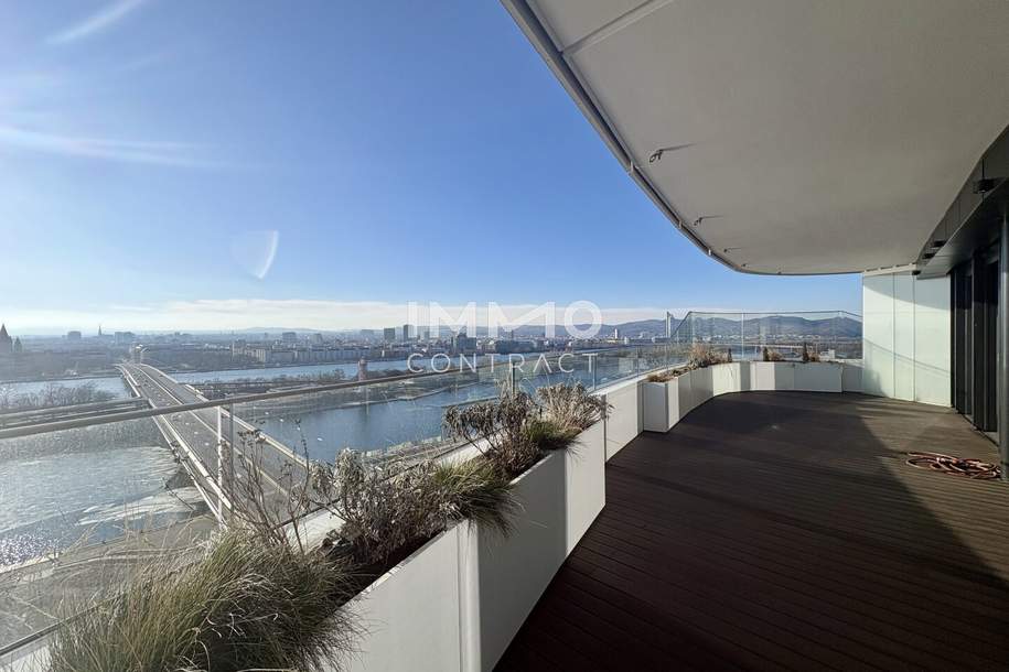 Ganz viel Balkon &amp; ganz Wien im Blick (Gym, Pool, Sauna, Doorman uvm): Neubau-Erstbezug DANUBEFLATS, Wohnung-kauf, 424.710,€, 1220 Wien 22., Donaustadt
