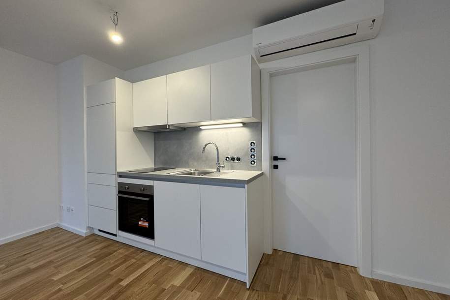 Blumengasse - 1 Zimmer Wohnung mit Balkon | Neubau - Zweitbezug | Klimaanlage | Einbauküche | zzgl. Tiefgaragenstellplatz | Top C11 - ab 1. November 2026, Wohnung-miete, 660,82,€, 2700 Wiener Neustadt(Stadt)