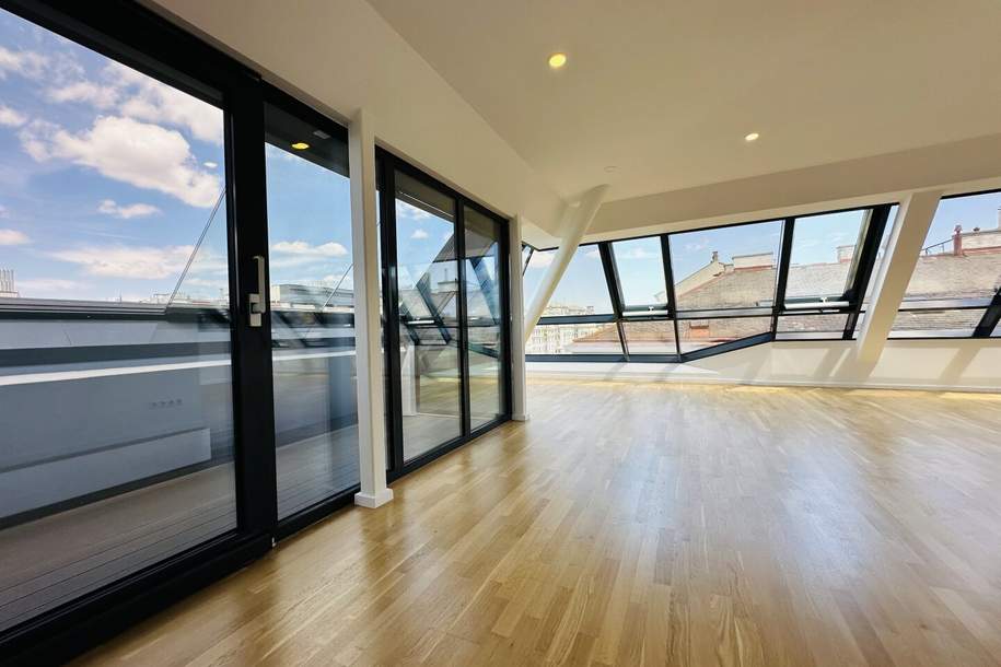 NASCHMARKT HIGHLIGHT | Exklusive Maisonette mit Panoramablick I U-Bahn Nähe I Terrasse & Wintergarten I großzügige Wohnküche I hochwertige & moderne Ausstattung, Wohnung-kauf, 1.550.000,€, 1040 Wien 4., Wieden