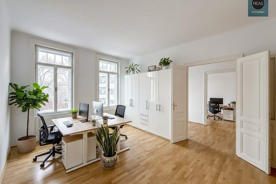 Büro: Stilvolles Altbauobjekt mit Klopfbalkon beim Währinger Schubertpark!, Gewerbeobjekt-miete, 13,50,€, 1180 Wien 18., Währing