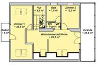 Dachgeschoß-Wohntraum mit Süd-Balkon: 3 Zimmer in grüner Ruhelage zur Miete