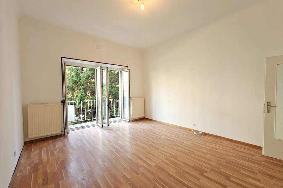 Vorgarten: Gemütliche Balkonwohnung + Idealer Grundriss + Sonniges Wohnzimmer + Teilbar auf 2-3 Zimmer, Wohnung-kauf, 299.000,€, 1200 Wien 20., Brigittenau