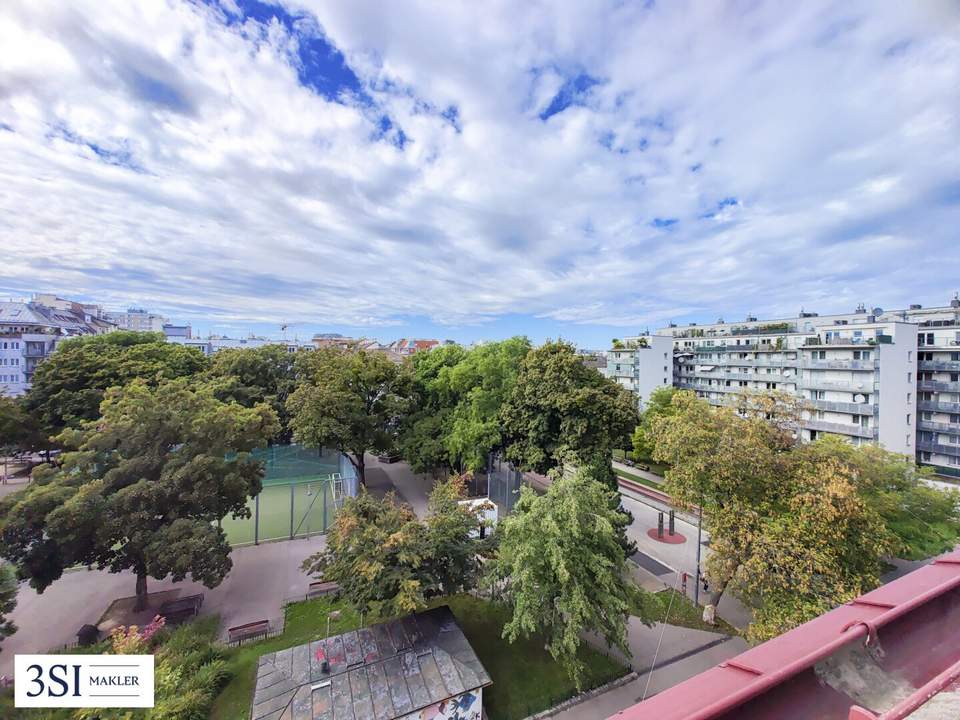 Baubewilligter Rohdachboden in zentraler Lage von Favoriten mit Blick auf den Laubepark