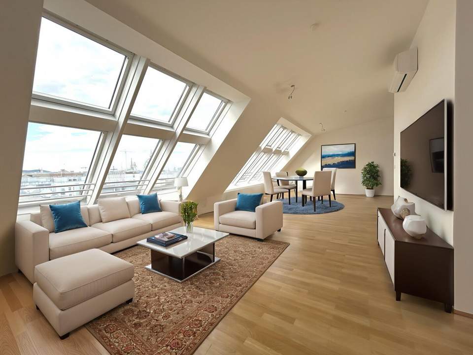 1040! Exklusive DG-Maisonette mit Dachterrasse und tollem Blick!
