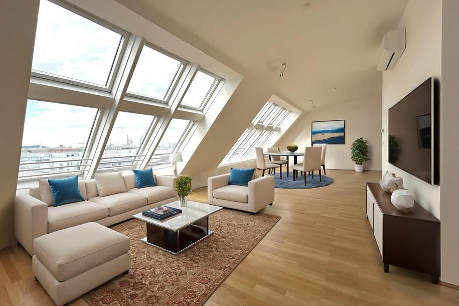 1040! Exklusive DG-Maisonette mit Dachterrasse und tollem Blick!, Wohnung-miete, 4.140,21,€, 1040 Wien 4., Wieden