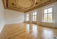 Repräsentative Altbau-Bürofläche mit Stuck, Deckenmalerei und Balkon