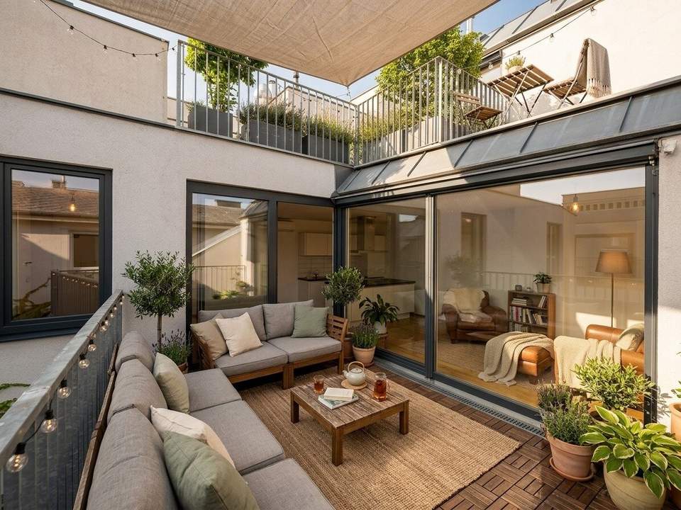 1030! Tolle 3-Zimmer DG-Wohnung mit sonniger Terrasse! Klimatisiert!