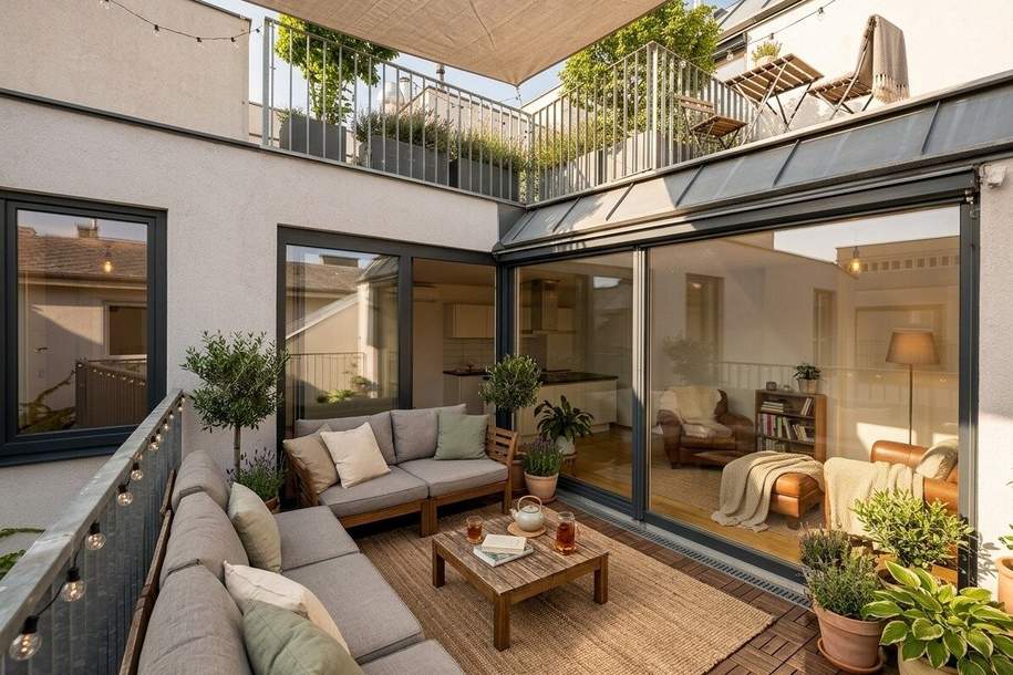 1030! Tolle 3-Zimmer DG-Wohnung mit sonniger Terrasse! Klimatisiert!, Wohnung-miete, 2.177,36,€, 1030 Wien 3., Landstraße