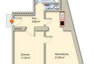 Ruhige 2-Zimmer-Wohnung mit Blick ins Grüne in 1110 Wien