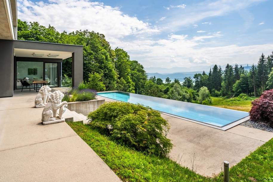Stilvolle Luxusvilla in privilegierter Lage mit Panoramablick über dem Wörthersee, Haus-kauf, 6.950.000,€, 9212 Klagenfurt Land