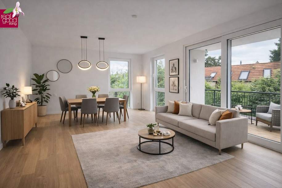 Erstbezug | Moderne 3-Zimmer Wohnung 64 m² mit Terrasse &amp; Loggia | Nähe Mühlwasser | 1220 Wien!, Wohnung-kauf, 498.000,€, 1220 Wien 22., Donaustadt