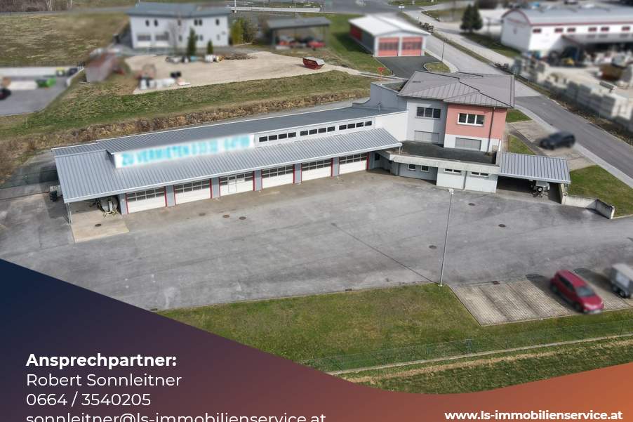 Lagerhalle/ Werkstatt mit Großgaragen und Büro neben A2 Autobahnabfahrt Hartberg!, Gewerbeobjekt-miete, 5.000,00,€, 8295 Hartberg-Fürstenfeld