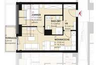 2-Zimmer-Wohnung inkl Komplettküche, Terrassen Außenfläche und Kellerabteil /HS17 Top A-27