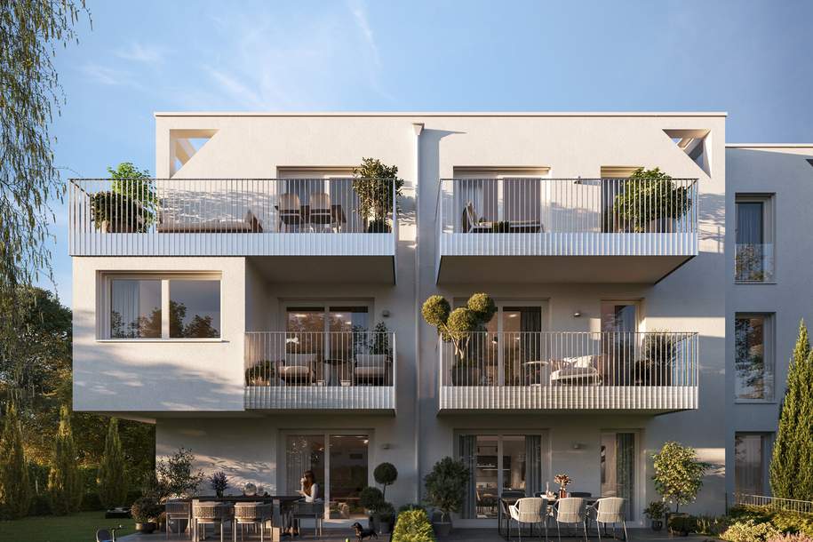 Preiswerte 2-Zimmer-Starterwohnung (46 m²) mit Balkon – Fertiger Erstbezug direkt an der Alten Donau, Wohnung-kauf, 399.000,€, 1220 Wien 22., Donaustadt