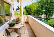 STADTWOHNUNG MIT GROßEM BALKON, GRÜNBLICK UND HOCHWERTIGER TISCHLERAUSSTATTUNG