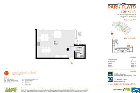 Nachhaltige Investition in eine aufstrebende Umgebung: Die PARK FLATS, Gewerbeobjekt-kauf, 181.000,€, 1030 Wien 3., Landstraße