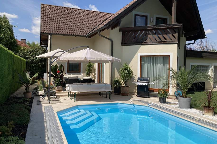 Gepflegtes Einfamilienhaus mit Pool und Wohlfühlgarten in ruhiger Lage von Tulln, Haus-kauf, 739.000,€, 3430 Tulln