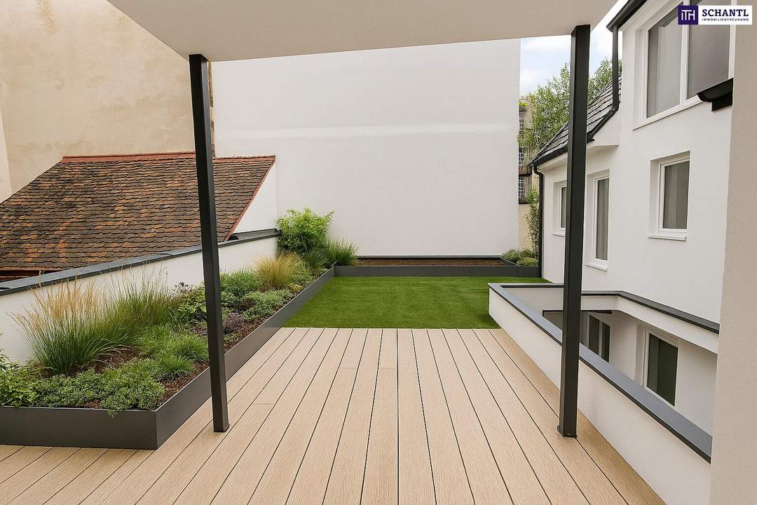 ***Altbau trifft Dachgarten – Stilvolle 3-Zimmer-Wohnung mit großer Terrasse – hochwertiger Sanierung + Klimaanlage & Luftwärmepumpe***