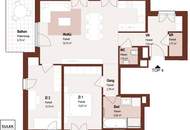 Grünruhelage nahe U4 – helle 3-Zimmer-Wohnung mit Balkon & Tageslichtbad | VILLMA – Top 4