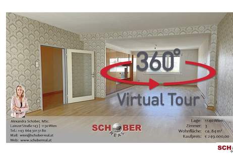 360° TOUR! Renovierungsbedürftig - Umbau in 4 Zimmer möglich, Wohnung-kauf, 249.000,€, 1140 Wien 14., Penzing