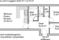 3-Zimmer-Loggia-Wohnung, mit Blick auf den Traunsee und den Traunstein.