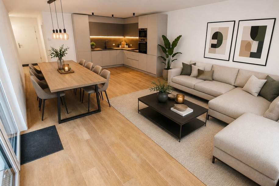Fire Sale! Absolute Ruhelage mit Terrasse im Innenhof! Innovative Erdwärme + Perfekt aufgeteilte 3 Zimmer + Hochwertige Ausführung + Tiefgarage + Nachhaltig investiert! Jetzt zugreifen!, Wohnung-kauf, 469.000,€, 1230 Wien 23., Liesing