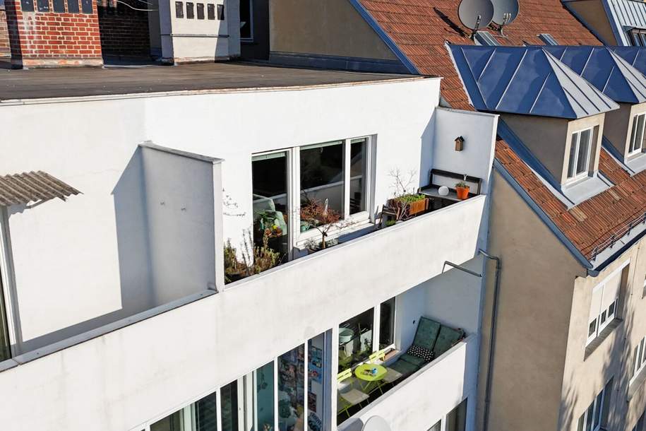Reizendes Dachgeschoß-Juwel: zwei Terrassen und Kahlenbergblick in Floridsdorf, Wohnung-kauf, 325.000,€, 1210 Wien 21., Floridsdorf