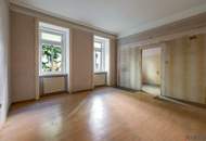 HOFRUHELAGE mit GRÜNBLICK | Sanierungsbedürftiger Altbau | Ca. 8,5 m² Balkon-Option (baubewilligt) | Nähe Einsiedlerpark, U4 Margaretengürtel, künftiger U2-Station Reinprechtsdorfer Straße