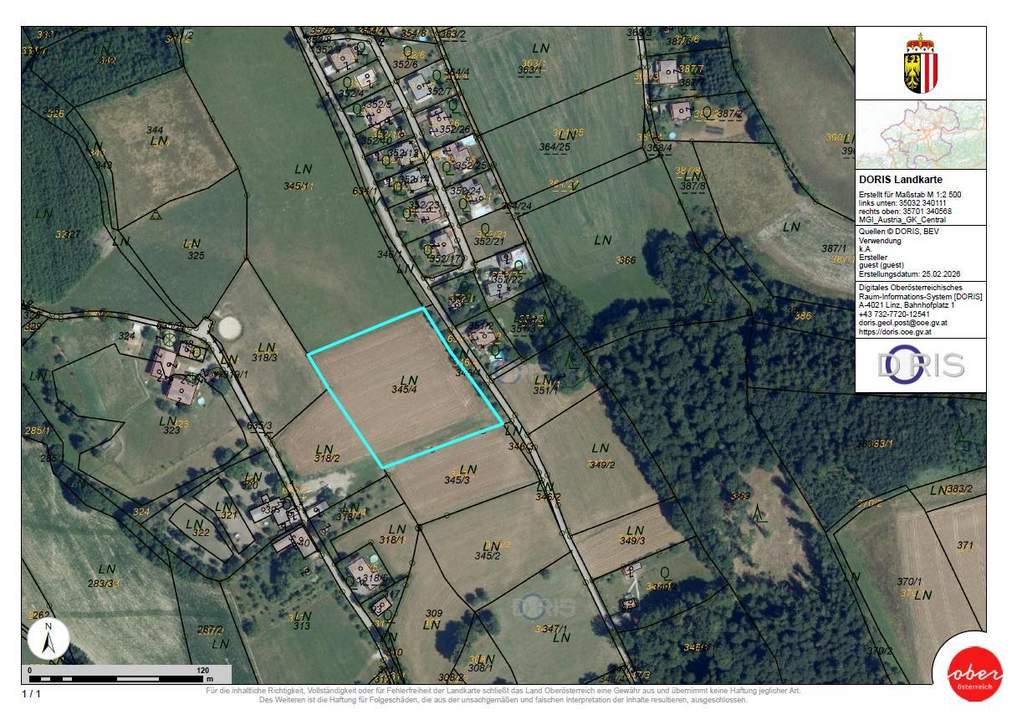 Ackerfläche in ruhiger, ländlicher Lage