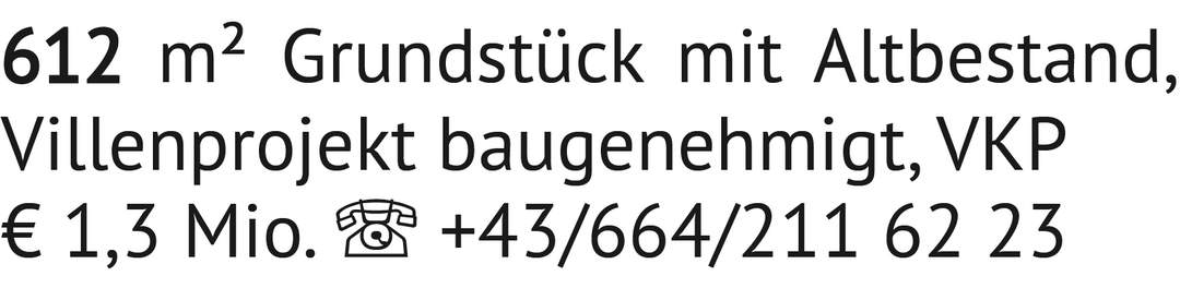 612 m² Grund stück mit Alt be stand,