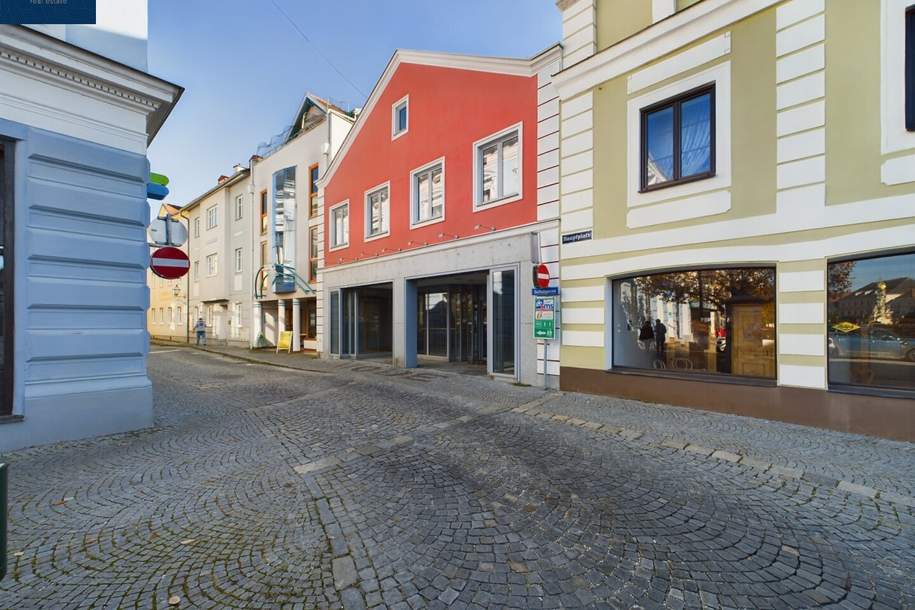 MIETE - Geschäftshaus beim Hundertwasserbrunnen, Hauptplatz im Zentrum von ZWETTL, Gewerbeobjekt-miete, 4.139,00,€, 3910 Zwettl