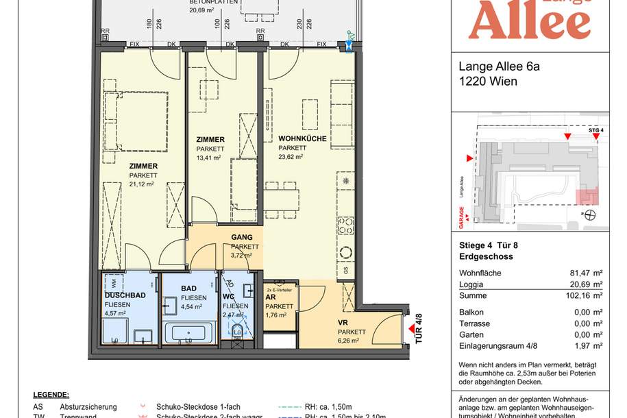 Lange Allee 6A - Eigentum in 1220 Wien, Wohnung-kauf, 586.000,€, 1220 Wien 22., Donaustadt