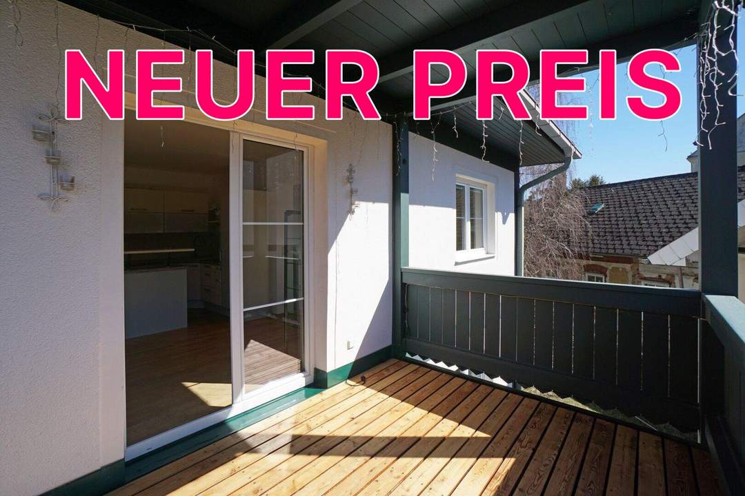 Reizende 3-Zimmer-Wohnung mit 2 Balkonen, gartenseitiger Veranda und Garagenplatz