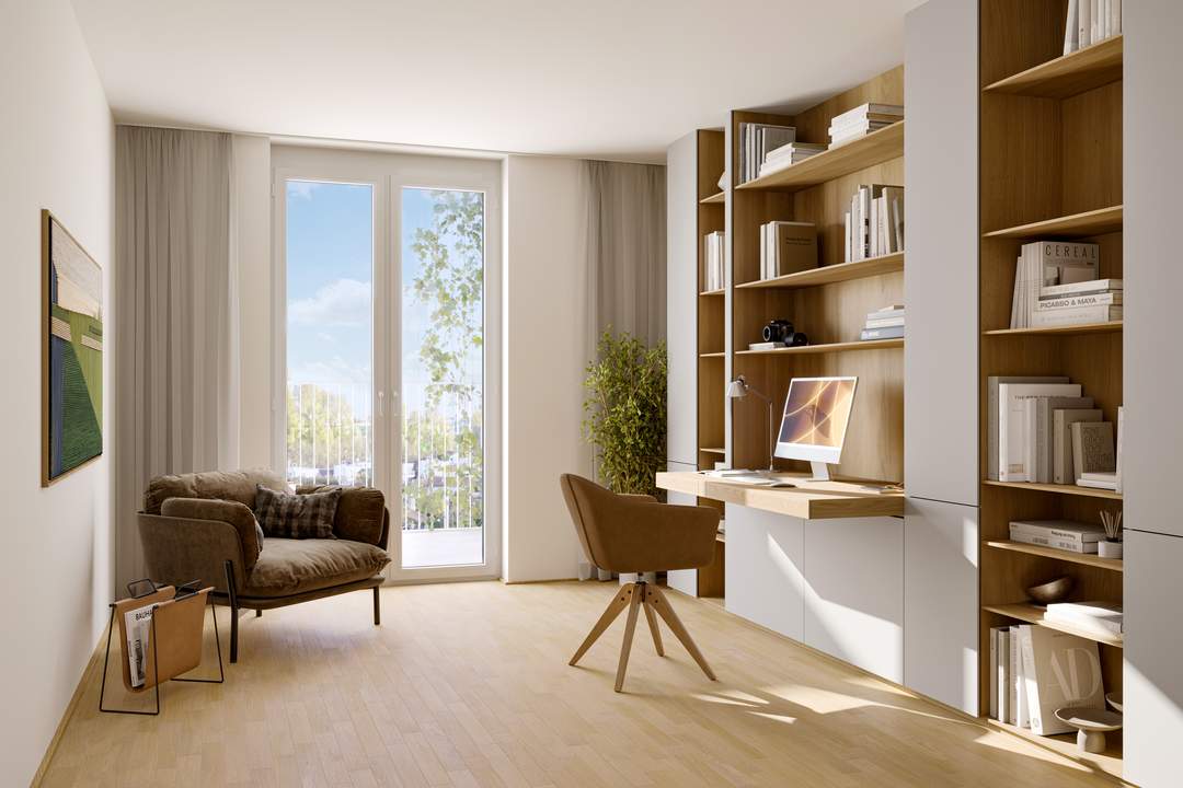 Stilvolle 4-Zimmer Wohnung und Büro mit viel Freifläche im Neubauprojekt (Top 2/47A)