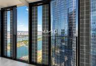 Sky-Living inkl. Loggia: 37. Etage - Studio mit Sonnenuntergang und Kahlenberg Ausblick