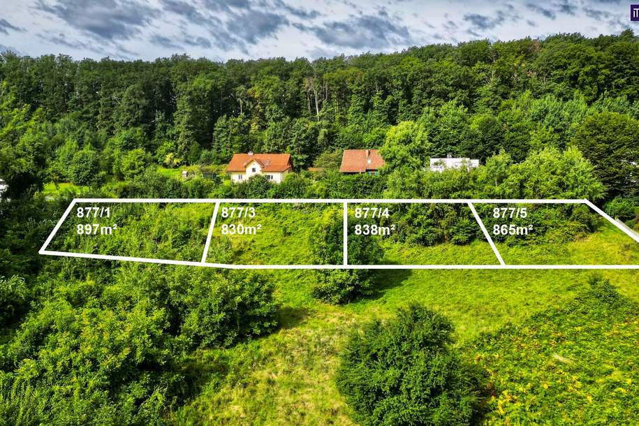BAUGRUND TRIFFT AUF LEBENSQUALITÄT! Grundstücke in Bestlage mit genehmigter Luxusvilla! Ihre Chance auf ein Zuhause mit unverbaubarem Grünblick, Grund und Boden-kauf, 453.000,€, 8043 Graz(Stadt)