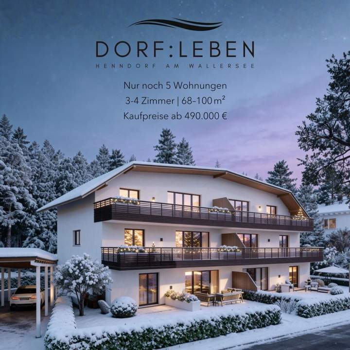 Wohnen in Henndorf am Wallersee – Moderne 3-Zimmer Neubauwohnung mit Terrasse