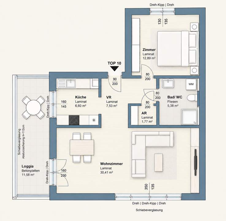 2-Zimmerwohnung mit Balkon nahe CITYPARK