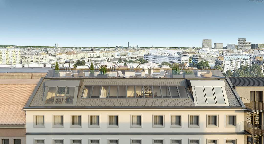Baubewilligter Rohdachboden mit tollem Ausblick und Balkon-Option Nähe U5-Station "Matzleinsdorfer Platz"!