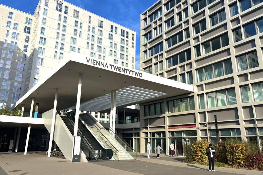 VIENNA TWENTYTWO Living I U-Bahn-Station KAGRAN U1 I Moderne Wohnung mit hochwertiger Ausstattung und Loggia I Rooftop POOL I Fitnessraum & Saunabereich, Wohnung-miete, 1.577,28,€, 1220 Wien 22., Donaustadt