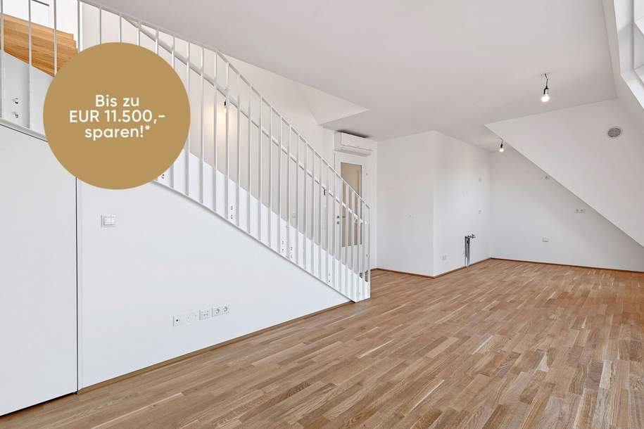 HOCH HINAUS >> großzügig Wohnen im 2. Dachgeschoss >> Dachterrasse mit Wien-Blick, Wohnung-kauf, 675.800,€, 1210 Wien 22., Donaustadt