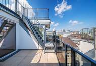 Außergewöhnliche Dachgeschoss-Maisonette mit Terrasse &amp; Dachterrasse | 26 m² Freifläche, 3 Zimmer