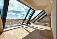 TRAUMBLICK und kuschliger KAMIN! Dachgeschoß-Maisonette mit 3 Terrassen! Garagenkauf im Haus möglich