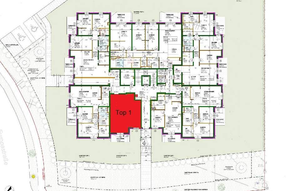 Vorverkauf 8 hochwertiger Eigentumswohnungen im Aqualina Wohnpark, Wohnung-kauf, 282.000,€, 2483 Baden
