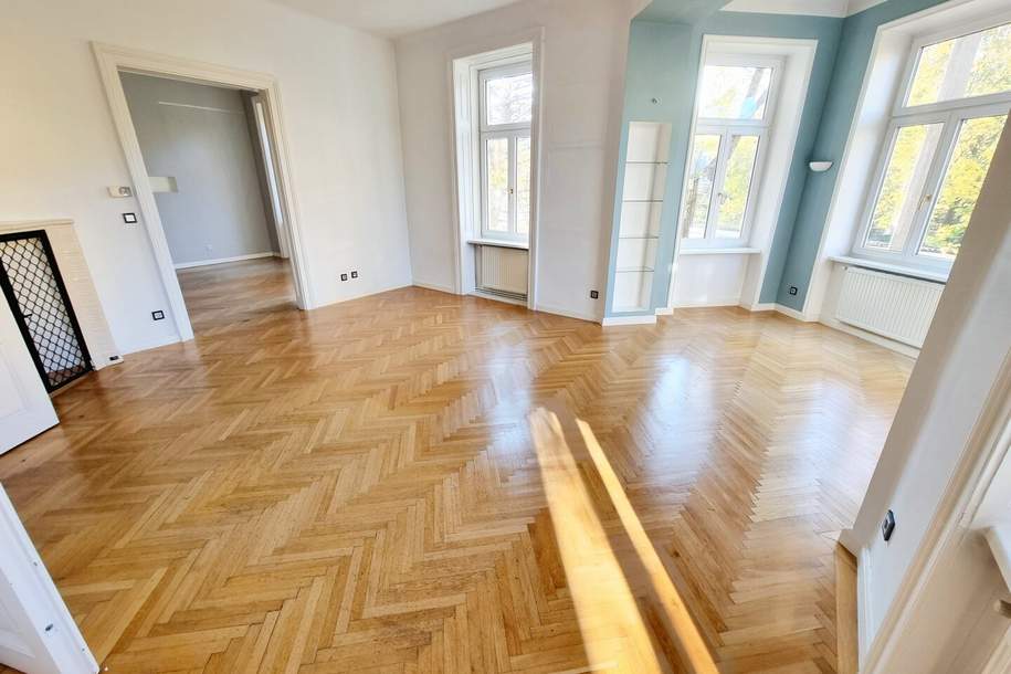 Klassisch. Wienerisch. Wunderschön. Ein Zuhause mit Charakter! Klassische Altbauwohnung in kompletter Hoflage + Flügeltüren + Grünblick!, Wohnung-miete, 1.448,01,€, 1190 Wien 19., Döbling
